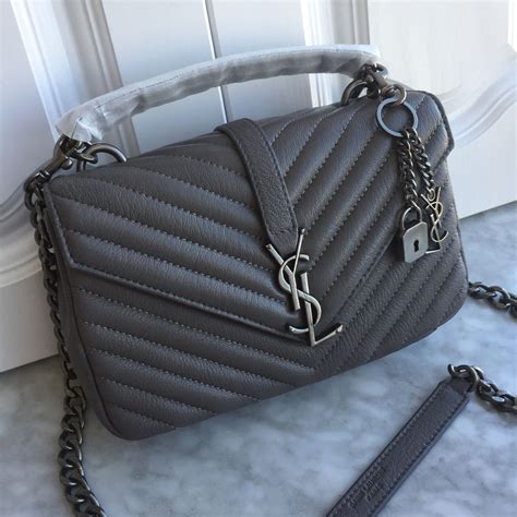 ysl medium college bag gray|ysl silver hardware bag.